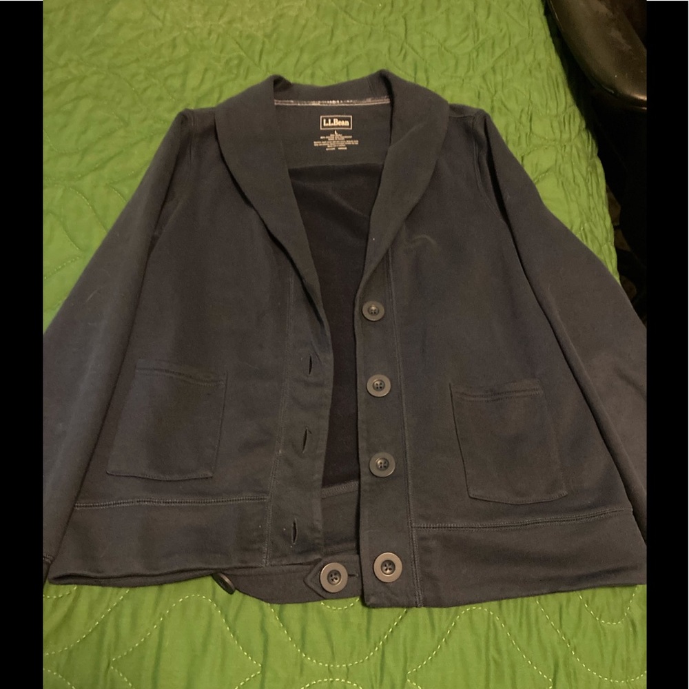 LL Bean sweatshirt fabric blazer Large
